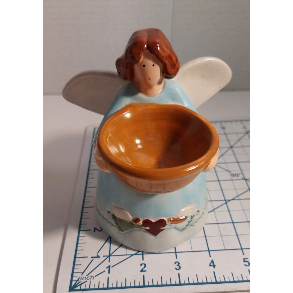 Vtg Retired Russ Berrie and Company ANGEL Wax Melt Candle Holder figurine